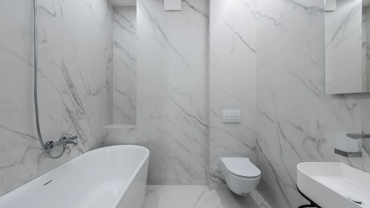 New bathtub with tiled surround in Fremont, CA